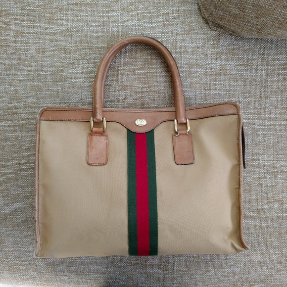 Gucci Handbags - Beige Fair Condition Canvas Vintage Gucci Tote